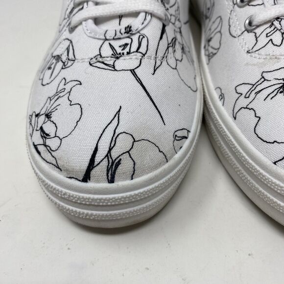 Keds Alley Breezie White and Black Hand Drawn Print Sneakers Size 10 WF66863 - Picture 8 of 14